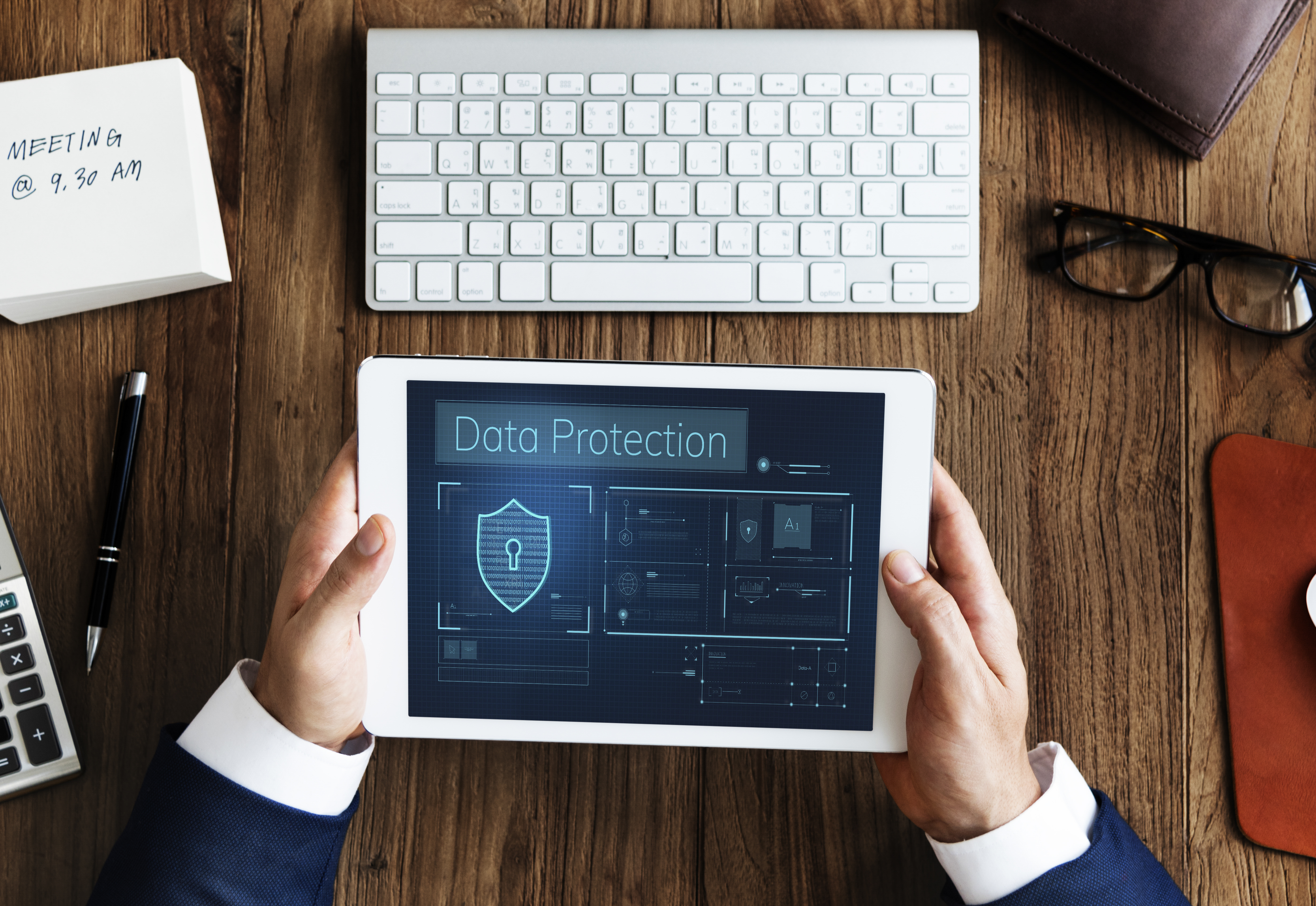 Security awareness policy document with employee compliance acknowledgment signatures