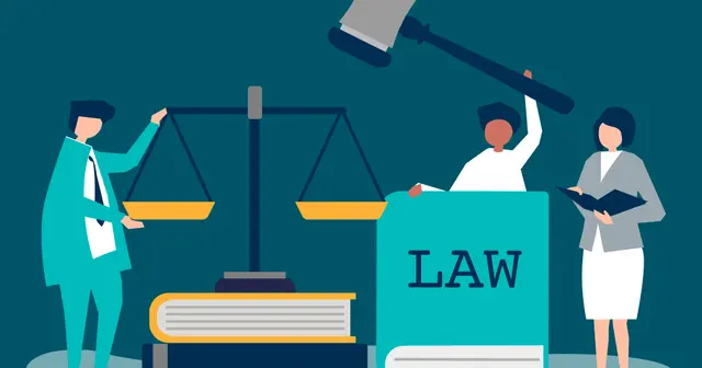 Law office environment with attorneys and staff working on confidential matters, with security awareness messaging integrated into the workplace