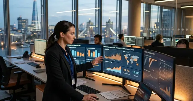 Employee entering credentials on fake Microsoft 365 login page with success rate comparison