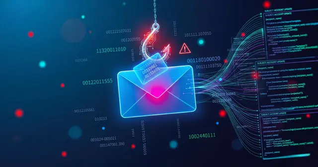 Security analyst comparing a 2018-era phishing template against an AI-generated phishing simulation that matches current attack quality